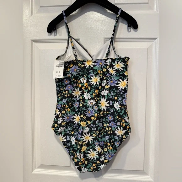 NEW Abercrombie Kids One Piece Twist Front Cut Out floral bathing suit Swimsuit